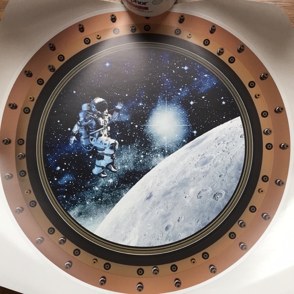 Astronaut in space on moon wall decor decals 3x - Picture 3 of 13